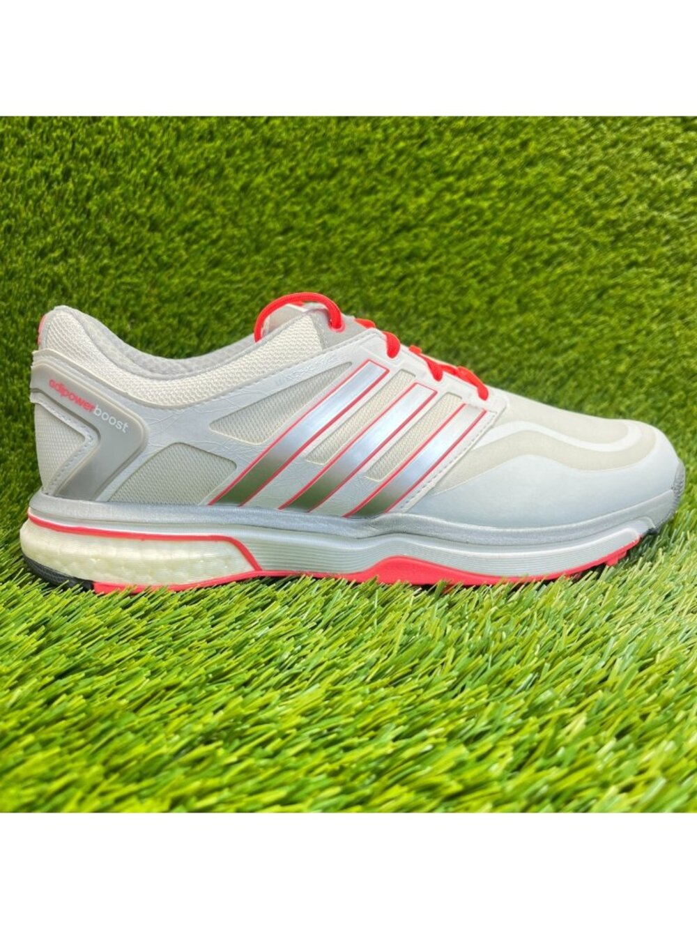 Adidas Adipower Boost Womens Size 9 Gray Red Silver Running Spikeless Golf Shoes